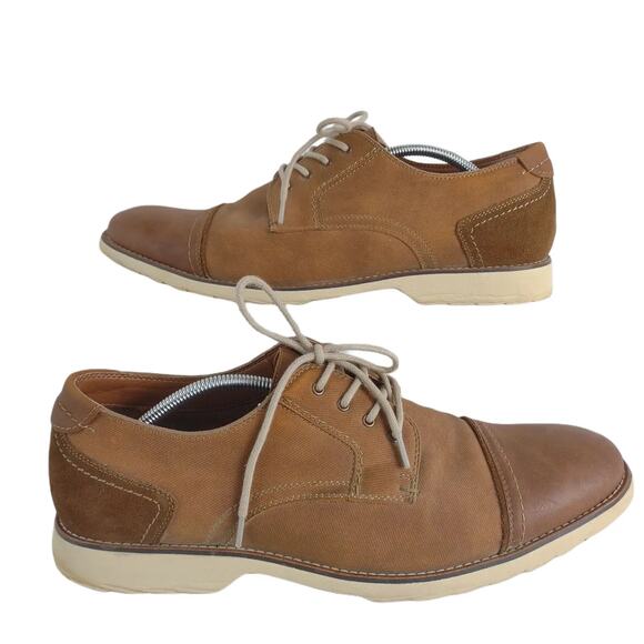 Dockers Murray Cap Toe Men's 13M Tan Faux Leather Oxford Brogues Shoes Preppy - Picture 1 of 8